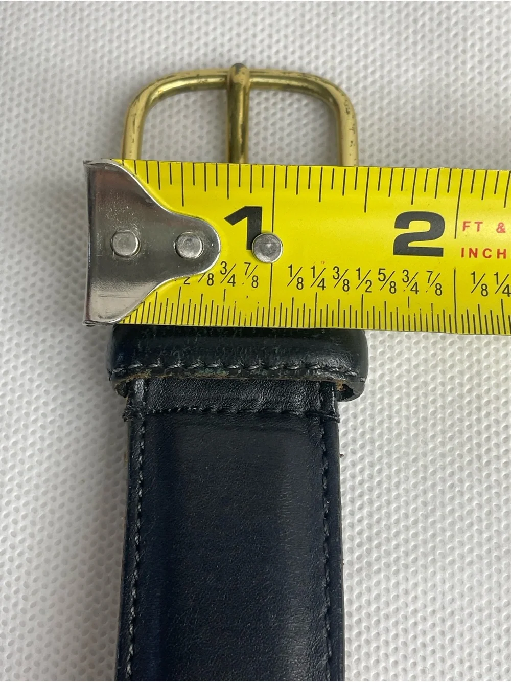 VTG USA Dooney & Bourke Curried Bridle Leather Belt Mens Size 36 Black & Brass